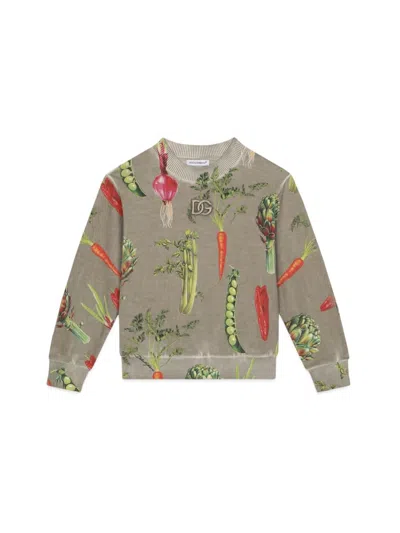 Dolce & Gabbana Kids' Crewneck Sweatshirt In Multicolour