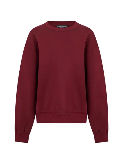 Dolce & Gabbana Crew-neck Sweatshirt With Long-sleeves In Red