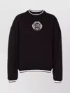 Dolce & Gabbana Crewneck Sweatshirt With Ribbed Cuffs And Hem In Black