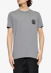 Dolce & Gabbana Crewneck T-shirt With Logo-patch In Gray