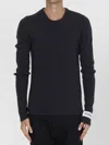 Dolce & Gabbana Crewneck Wool Blend Sweater Patch In Gray