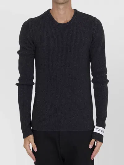 DOLCE & GABBANA CREWNECK WOOL BLEND SWEATER PATCH