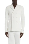 DOLCE & GABBANA DOLCE&GABBANA CRINKLE TEXTURE DOUBLE BREASTED STRETCH COTTON BLEND SPORT COAT