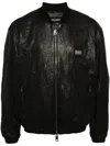 DOLCE & GABBANA CRINKLED LEATHER BOMBER JACKET