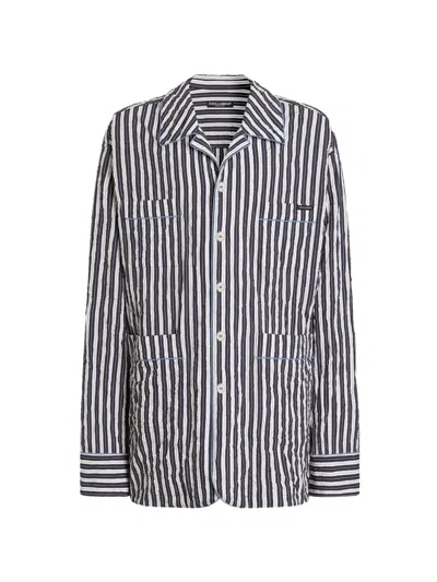 Dolce & Gabbana Crinkled Striped Vanity Shirt In Multi