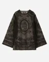Dolce & Gabbana Semi-sheer Lace Dress In Black