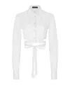 Dolce & Gabbana Criss-crossing Laces Cropped Shirt In White