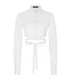 Dolce & Gabbana Criss-crossing Laces Cropped Shirt In Multi