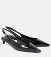 Dolce & Gabbana Glossed Croc-effect Leather Slingback Pumps In Black