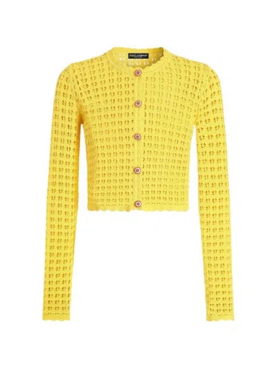 Dolce & Gabbana Crochet Cardigan In Multi