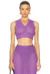 Dolce & Gabbana Crochet Cropped Top In Purple