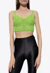 Dolce & Gabbana Crochet-knit Bralette Top In Green