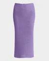 Dolce & Gabbana Crocheted Cotton Midi Skirt In Purple