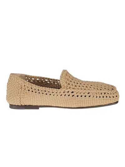 Dolce & Gabbana Crochet Loafers In Ecru