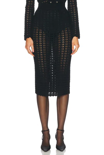 Dolce & Gabbana Crochet Midi Skirt In Black