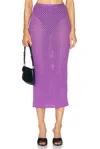 Dolce & Gabbana Crocheted Cotton Midi Skirt In Purple
