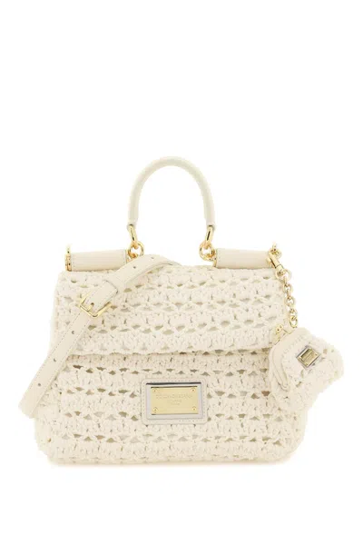 Dolce & Gabbana Crochet Sicily Bag In White