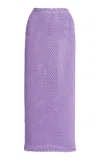 Dolce & Gabbana Crocheted Cotton Midi Skirt In Purple