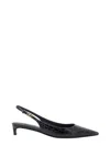 Dolce & Gabbana Croco Print Leather Slingback In Black
