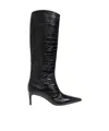 Dolce & Gabbana Crocodile-embossed Leather Boots In Black