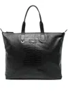Dolce & Gabbana Crocodile-embossed Leather Tote Bag In Black