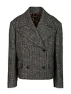 Dolce & Gabbana Pinstriped Wool-blend Double-breasted Jacket In Gray