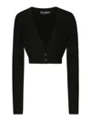 Dolce & Gabbana Long-sleeved Cardigan In Negro