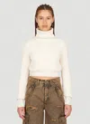 Dolce & Gabbana Crop Rib Sweater In Cream