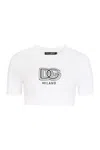 Dolce & Gabbana Logo-print Cotton-blend T-shirt In White