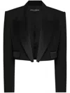 Dolce & Gabbana Wool-blend Cropped Blazer In Schwarz