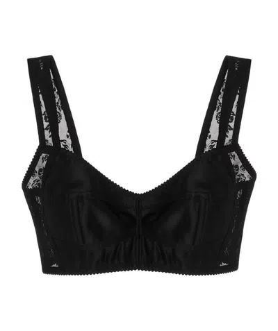 Dolce & Gabbana Cropped Bustier Top In Black