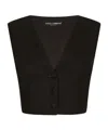 Dolce & Gabbana Cropped Cady Waistcoat With Corset Details In Black