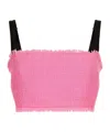Dolce & Gabbana Raschel Tweed Crop Top With Straps In Pink