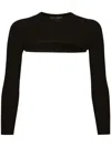 Dolce & Gabbana Black Black Cropped Cardigan In Black