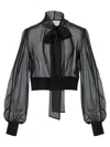 Dolce & Gabbana Bow Tie Detail Sheer Chiffon Blouse