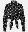 Dolce & Gabbana Printed Polka-dot Cotton-blend Poplin Shirt In Black