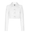 Dolce & Gabbana Short Jacquard Jacket With All-over Dg Logo