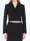 Dolce & Gabbana Cropped Double-breasted Jacket In Black