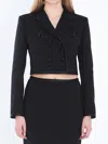 Dolce & Gabbana Cropped Double-breasted Jacket In Black