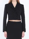 Dolce & Gabbana Cropped Double-breasted Jacket In Black