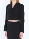 Dolce & Gabbana Cropped Double-breasted Jacket In Black