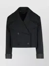 Dolce & Gabbana Cropped Double-breasted Jacket With Wide Lapels In Multi