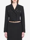 Dolce & Gabbana Cropped Doublebreasted Jacket In Black