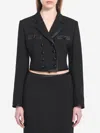 Dolce & Gabbana Cropped Doublebreasted Jacket In Black