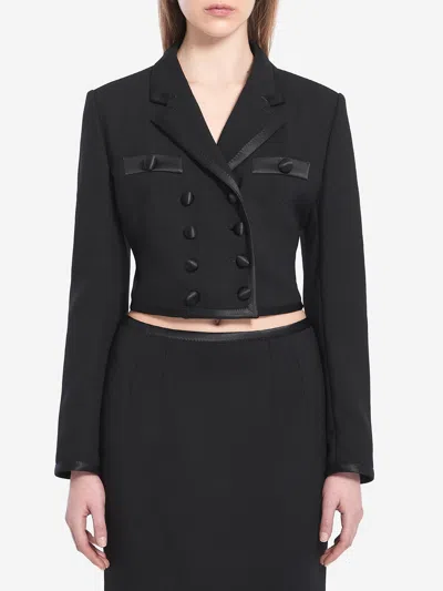 Dolce & Gabbana Cropped Doublebreasted Jacket In Black