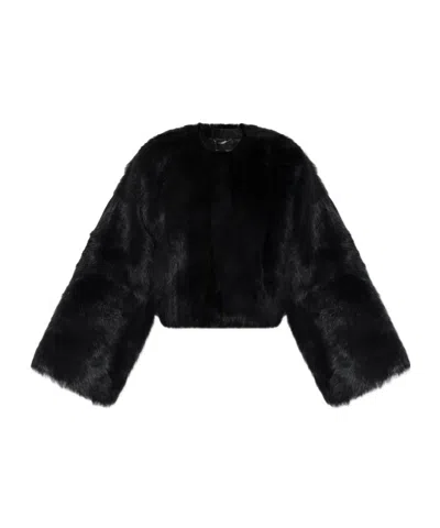 Dolce & Gabbana Dolce  Gabbana Cropped Fur Jacket In Black