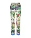 Dolce & Gabbana Cropped Graphic-print Trousers In Green