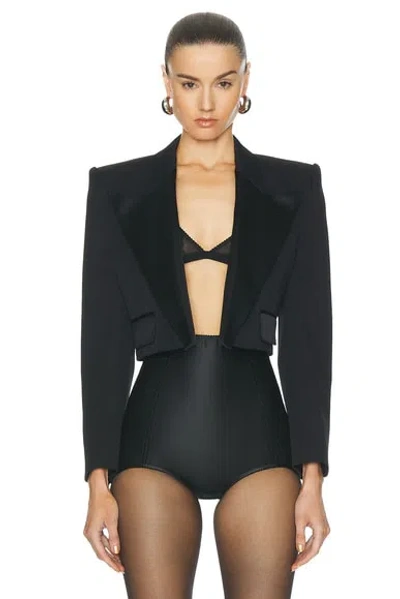 Dolce & Gabbana Cropped Jacket In Nero