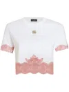 Dolce & Gabbana Cropped Jersey T-shirt With Dg Logo And Lace Inserts