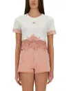Dolce & Gabbana Cropped Jersey T-shirt With Dg Logo And Lace Inserts